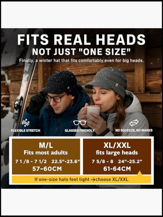 Merino Wool Blend Waterproof Beanie with Brim Visor Hat Unisex main image 7